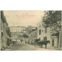 81 CASTELNAU-DE-MONTMIRAIL. Attelage Route de Gaillac et Lafayette 1914