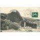 carte postale ancienne 81 CASTRES LE SIDOBRE. Carriers au repos Chantier de Tailleurs de Granit 1910. Coupure 1cm invisible...