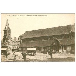 carte postale ancienne 14 HONFLEUR. Eglise Sainte-Catherine et Marché 36