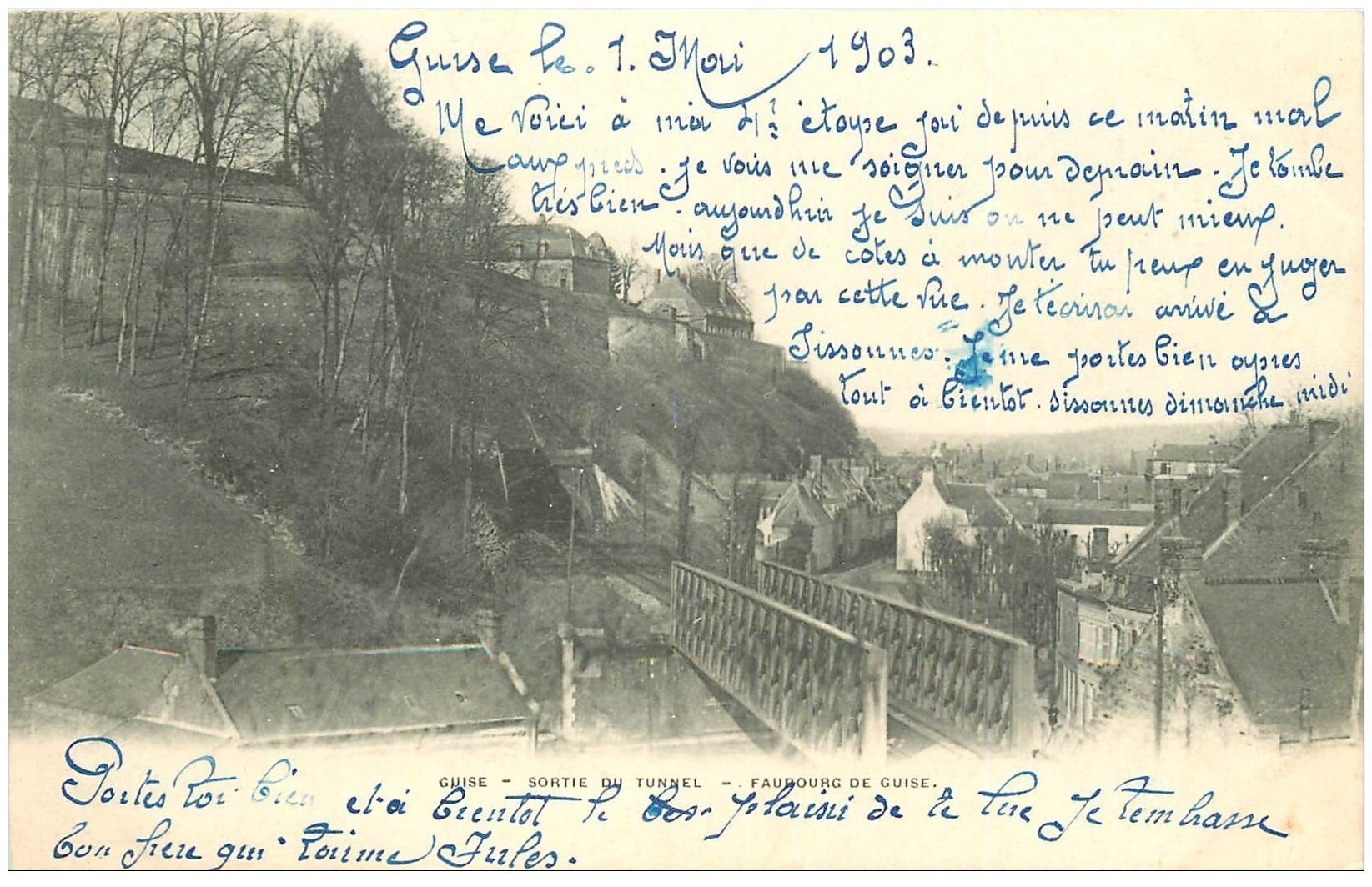 02 GUISE. Sortie Tunnel Faubourg de Guise 1903