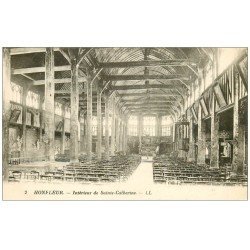 carte postale ancienne 14 HONFLEUR. Eglise Sainte-Catherine intérieur