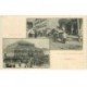 carte postale ancienne 81 CASTRES. Halle aux Grains et arrivée des Diligences Place du Mail vers 1900