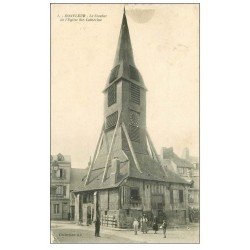 carte postale ancienne 14 HONFLEUR. Eglise Sainte-Catherine le Clocher 1