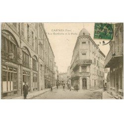 carte postale ancienne 81 CASTRES. La Poste Rue Gambetta 1921