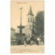 carte postale ancienne 81 DOURGNE. Fontaine et Eglise 1912