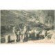 carte postale ancienne 81 FORET DE GRESIGNE. Charbonniers ensachant le Charbon de bois. Vieux Métiers