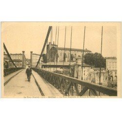 carte postale ancienne 81 GAILLAC. Pont Suspendu et Abbaye Saint-Pierre