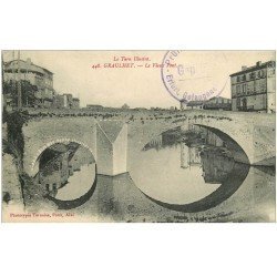 carte postale ancienne 81 GRAULHET. Le Vieux Pont. Tampon Militaire allemand 1915
