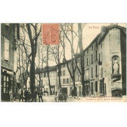 carte postale ancienne 81 LABASTIDE-ROUAIROUX. Pharmacie et Café Carrefour de la Route Nationale 1904