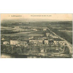 carte postale ancienne 81 LABRUGUIERE. Panorama du bout du Pont 1907