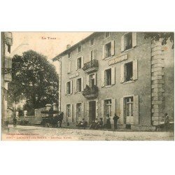 carte postale ancienne 81 LACAUNE-LES-BAINS. Attelage devant le Central Hôtel 1906