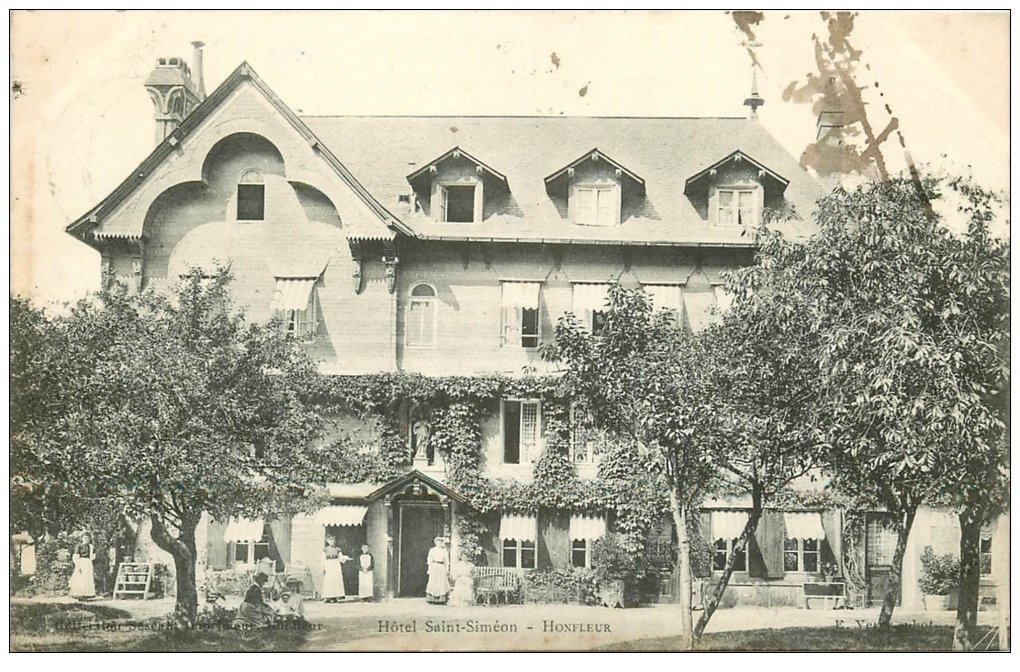 14 HONFLEUR. Hôtel Saint-Simeon 1909 animation