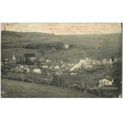 carte postale ancienne 81 LACAUNE-LES-BAINS. Village et Château avec Train sur ligne du Chemin de Fer