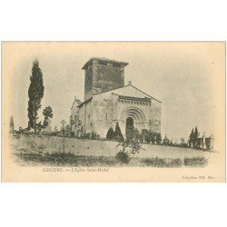 carte postale ancienne 81 LESCURE. Cimetière et Eglise Saint-Michel vers 1900