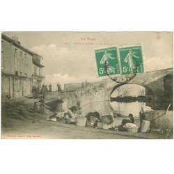 carte postale ancienne 81 PUYLAURENS. Lavandières Laveuses au Lavoir 1905