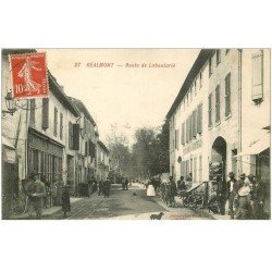 carte postale ancienne 81 REALMONT. Route de Laboutarié 1909 Hôtel Fabre