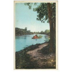 carte postale ancienne 81 SAINT-SULPICE-LA-POINTE. Confluent Agoût et Tarn 1943 avec bateau nettoyeur
