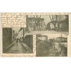 carte postale ancienne 81 SOREZE. Avenue de Revel, Ruisseau d'Orival et Rue de Castres 1906
