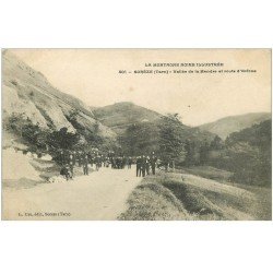 carte postale ancienne 81 SOREZE. Militaires Route d'Arfons Vallée de la Mendre