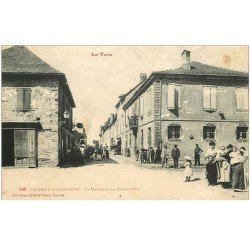 carte postale ancienne 81 VALENCE D'ALBIGEOIS. Mairie et Grande Rue et Rue Jean Jaurès