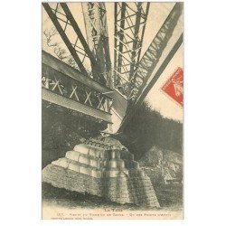 carte postale ancienne 81 VIADUC DU VIAUR. Pont de Tanus un des points d'appui 1911