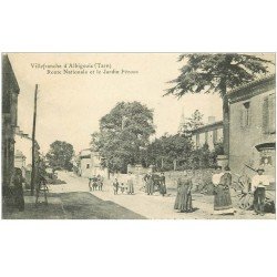 carte postale ancienne 81 VILLEFRANCHE D'ALBIGEOIS. Route Nationale et Jardin Pézous