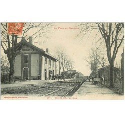 carte postale ancienne 82 GRISOLLES. La Gare. Impeccable et écrite