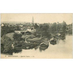 carte postale ancienne 82 MONTAUBAN. Bateau Lavoir Quartier Sapiac. Tampon militaire 1916