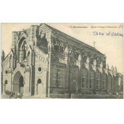 carte postale ancienne 82 MONTAUBAN. Eglise Saint-Orens Villebourbon avec attelage