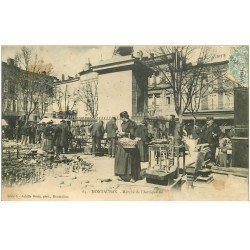 carte postale ancienne 82 MONTAUBAN. Marché de l'Antiquaille ancêtre des Brocantes. Timbre Taxe 1906