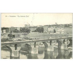 carte postale ancienne 82 MONTAUBAN. Vue générale et Pont vers 1904