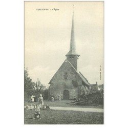 carte postale ancienne 82 SEPTFONDS. L'Eglise animation