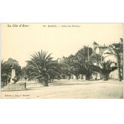 carte postale ancienne 83 BANDOL. Allée des Palmiers et Monument