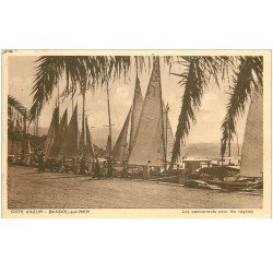 carte postale ancienne 83 BANDOL. Les concurrents pour la Régate 1936. Voiliers et Bateaux