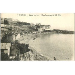 carte postale ancienne 83 BANDOL. Plage Renecros et Golf Hôtel