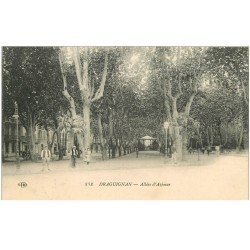 carte postale ancienne 83 DRAGUIGNAN. Allées d'Azémar animées 1915