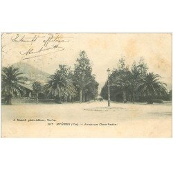 carte postale ancienne 83 HYERES. Avenue Gambetta 1903