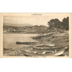 carte postale ancienne 83 LA GORGUETTE. La Plage avec barques de Pêcheurs