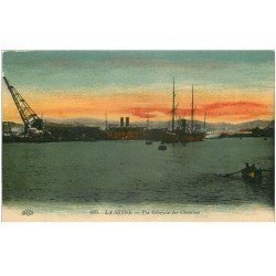carte postale ancienne 83 LA SEYNE SUR MER. Vue sur les chantiers du Port 1916