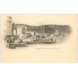 carte postale ancienne 83 LE CREUX SAINT-GEORGES. Le Petit Port vers 1900 barques et bateaux de Pêche