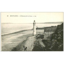 carte postale ancienne 14 HONFLEUR. L'Estuaire de la Seine et Phare. Verso blanc