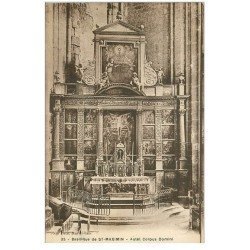 carte postale ancienne 83 SAINT-MAXIMIN LA SAINTE-BAUME. Autel Corpus Domini