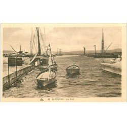 carte postale ancienne 83 SAINT-TROPEZ. Le Port barques et bateaux de Pêches