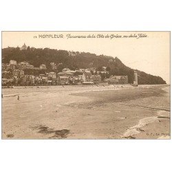 carte postale ancienne 14 HONFLEUR. Panorama Côte de Grâce