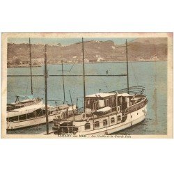carte postale ancienne 83 SANARY-SUR-MER. Yachts et Grande Jetée