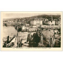 carte postale ancienne 14 HONFLEUR. Port et Côte Saint-Léonard