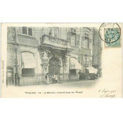 carte postale ancienne 83 TOULON. La Mairie Cariatides de Puget 1903