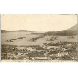 carte postale ancienne 83 TOULON. La Rade et l'Escadre Navires Militaires