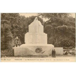 carte postale ancienne 83 TOULON. Le Monument aux Morts 1914-18
