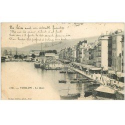 carte postale ancienne 83 TOULON. Le Quai 1903 petit pli coin